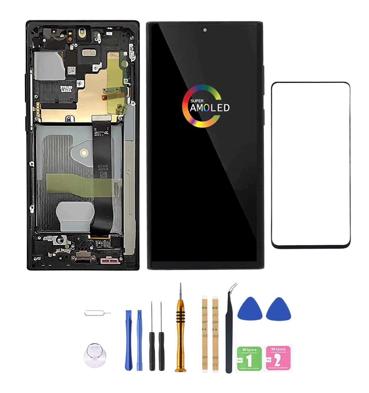 [Black with Frame] Amoled LCD for Samsung Galaxy Note 20Ultra 5G Digitizer Screen LCD Display Touch Assembly Replacement SM-N985 N985A N985F N985P N985R4 T U V W 6.9 inch