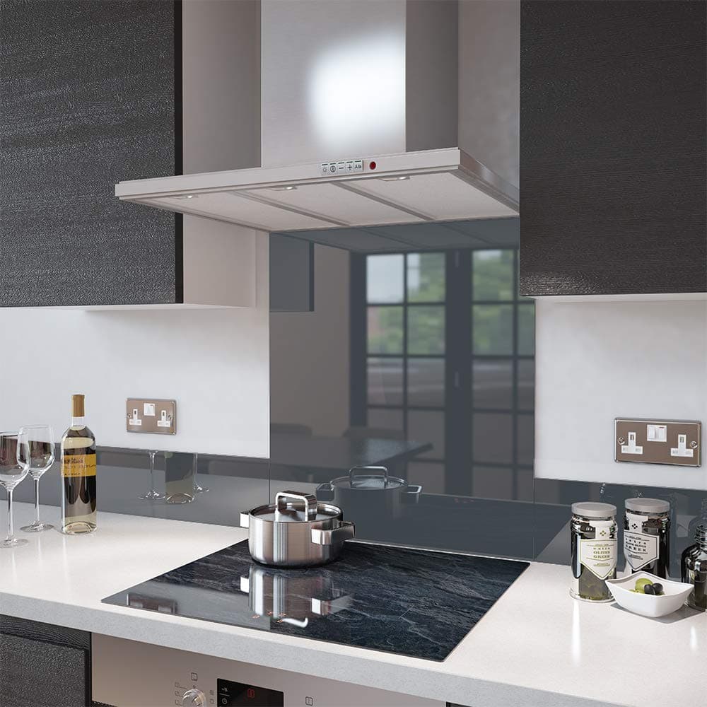 Glass Splashbacks Anthracite Grey - Made by Premier Range in 75cm Wide x 100cm High