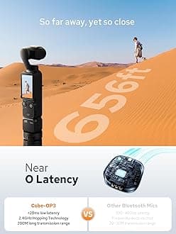 Godox Cube-OP3 Wireless Microphone Kit1 for DJI Pocket 3, Ultra-Lightweight Design, 200m(656ft.) Transmission Range, 48KHz 24Bit, Noise Cancellation, 10H Battery Life for Vlogging and Content Creation