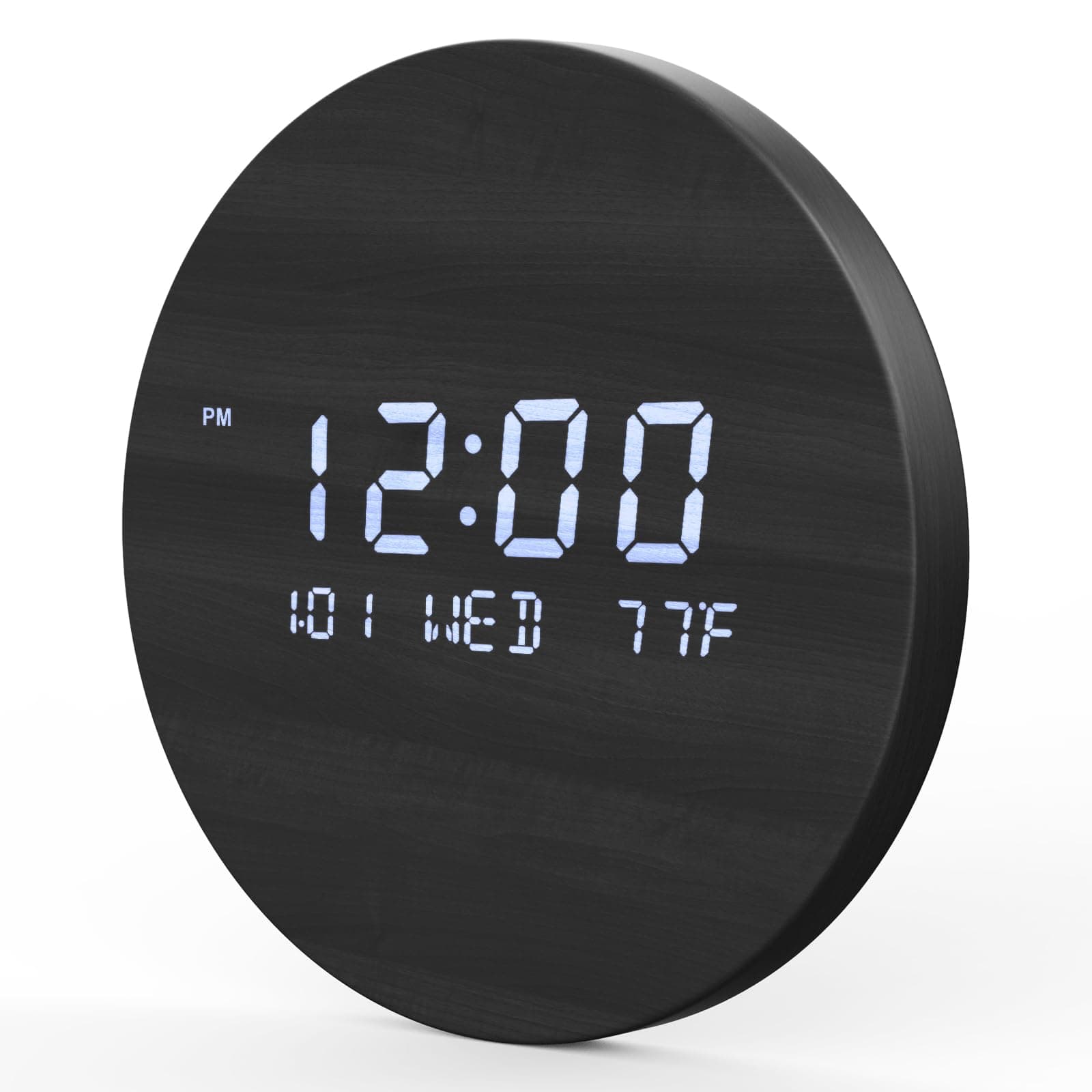 Wall Clock Silent Non-Ticking, LED Digital Wall Clock with Large Display of Time, Date, and Temperature,12/24H Time Mode Wall Clocks Digital Kitchen Clock for Living Room 0ffice Decor