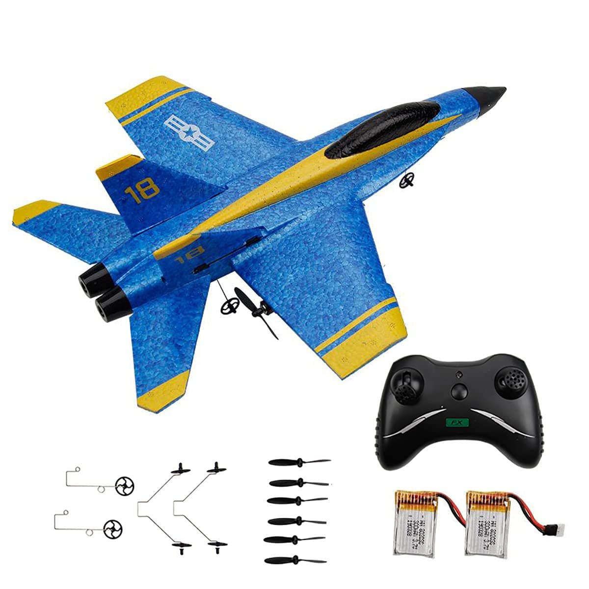 OTTCCTOYRC Plane Remote Control Airplane RTF RC Plane 2 Channel Remote Control Airplane, 2.4GHz Radio Control F18 Jet Aircraft with 2 Batteries