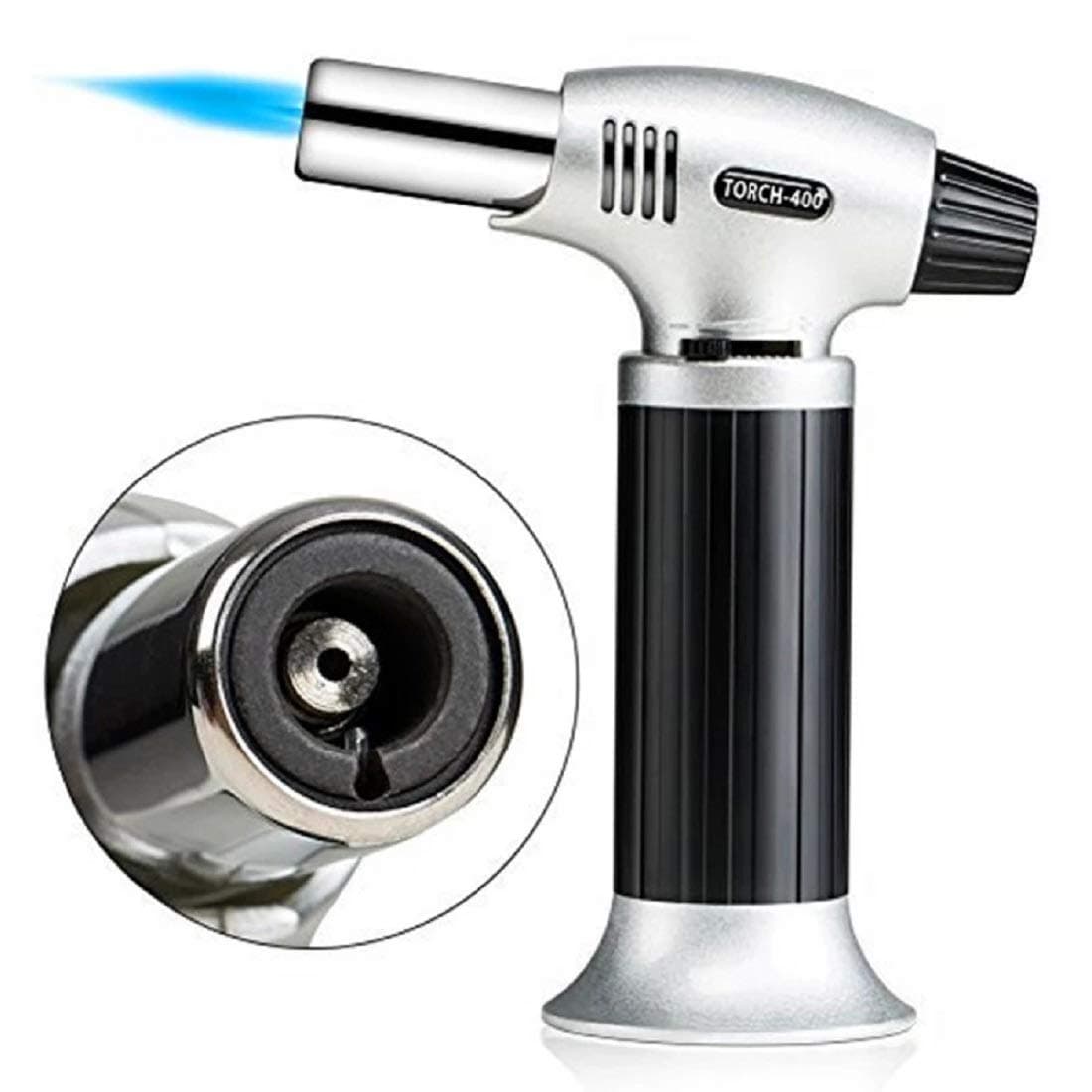 Raxter Blow Torch Lighter with Adjustable Flame & Safety Lock, Refillable Butane Gas Blowtorch, Kitchen Blow Torch for Cooking, Baking, Creme Brulee, Camping, BBQ Crafts -(Butane Gas Not Included)