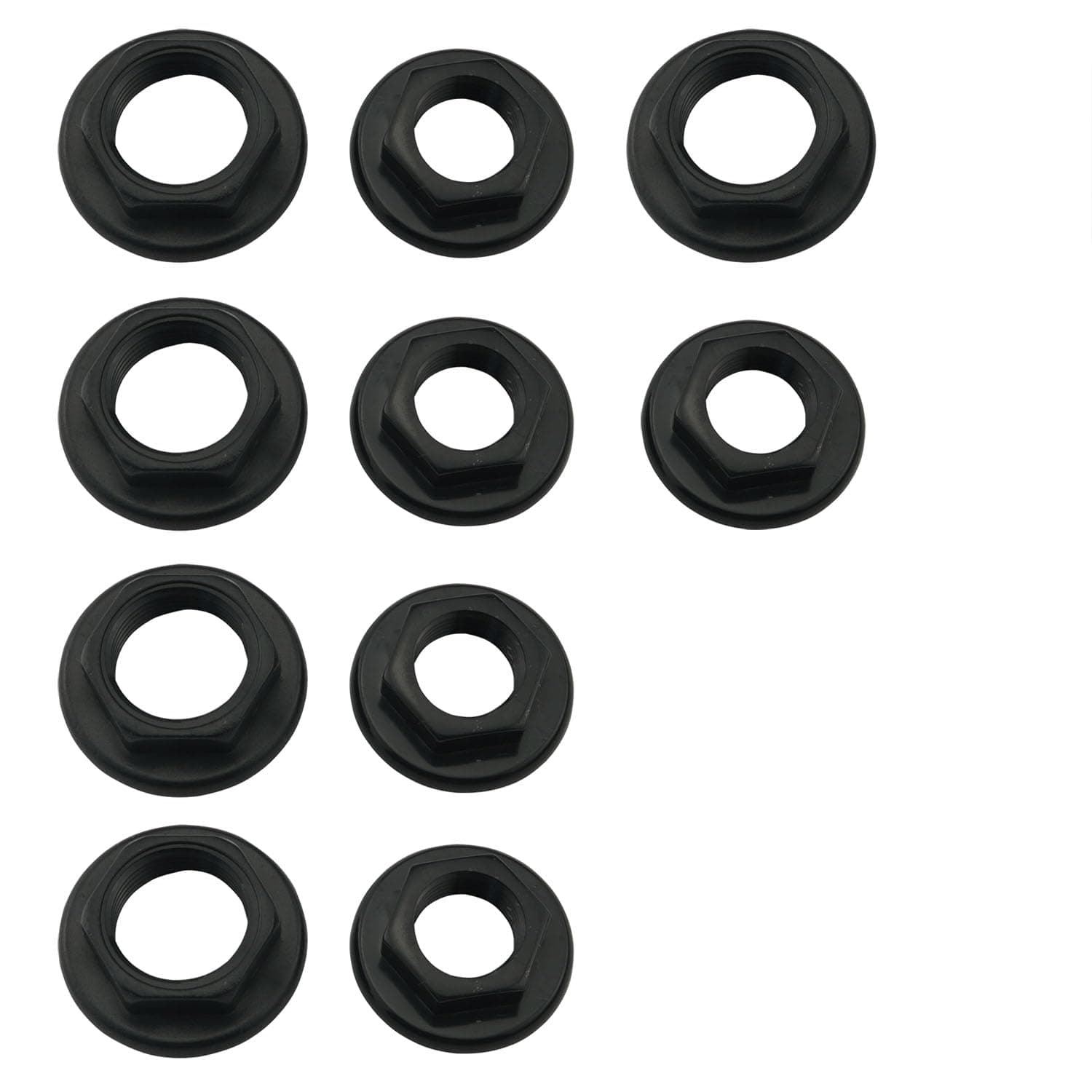 10PCS Black BSP Plastic Back Nuts Accessories Sink Tap Back Nut for Bathroom Basin Taps Mixers Round Faced Flanged Back Nuts Home Tools