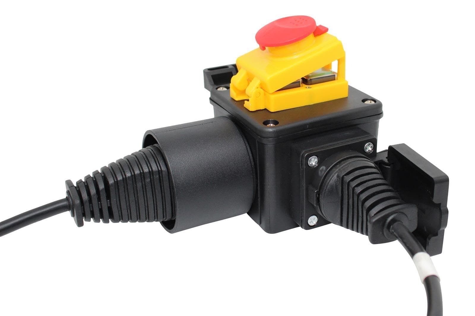 Switch plug combi machine switch DZ08-2 220V with emergency stop flap and transparent silicone cover