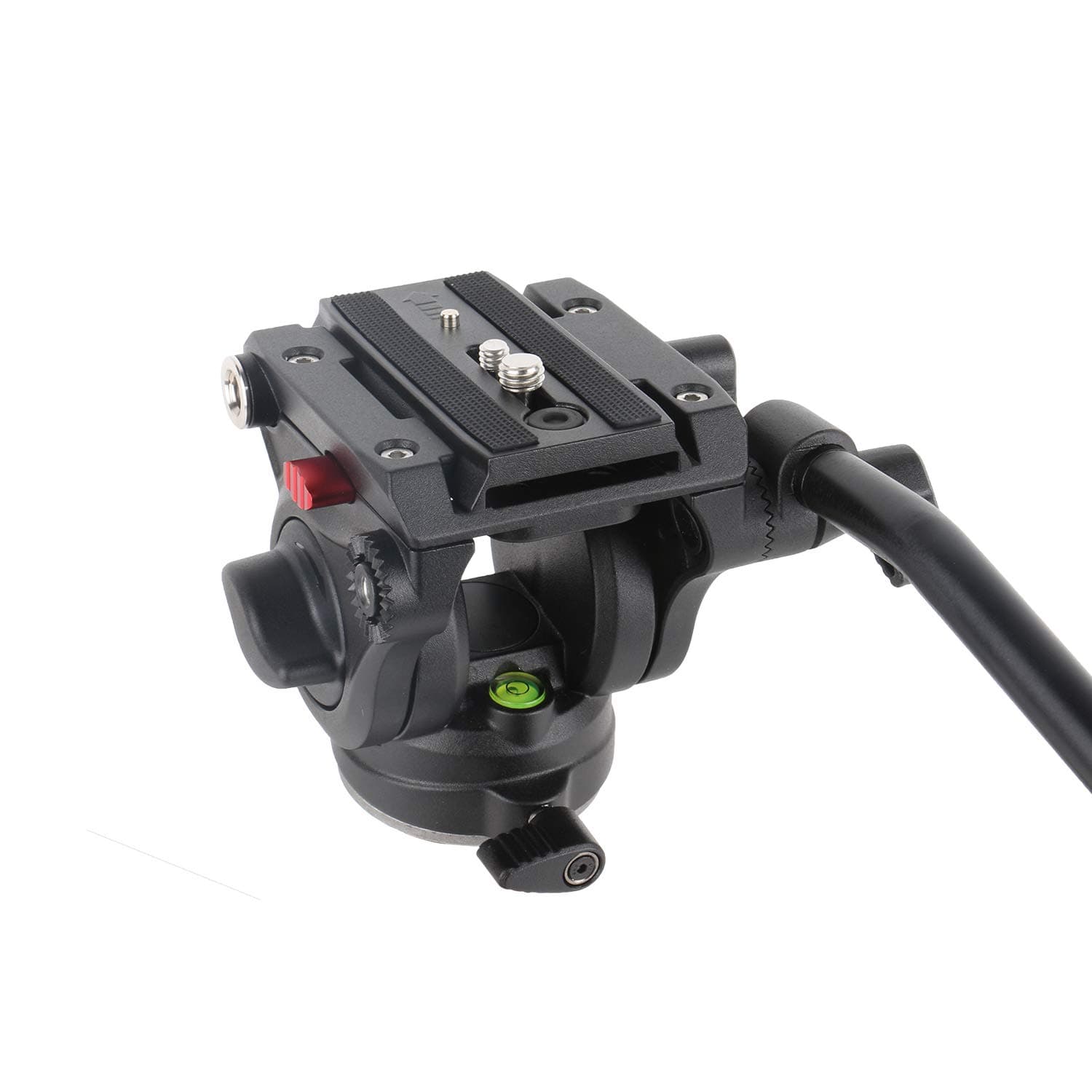 Video Tripod Fluid Head with Quick Release Plate, Lightweight Heavy Duty Compatible with Manfrotto,Max Load 13.2lb/6kg for Video Canon Nikon Sony Olympus Panasonic DSLR Camera, V501