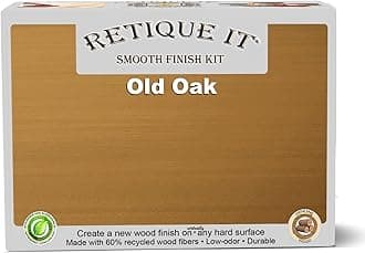 Gel Stain Liquid Wood Kits by Retique It - Real Paintable Wood. Great Companion to Chalk Finish Paint, Milk Paint, Furniture Paint. (2X Double (100 sq ft), Brushed Finish, 55 Old Oak)