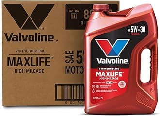 High Mileage with MaxLife Technology SAE 5W-30 Synthetic Blend Motor Oil 5 QT, Case of 3 (Packaging May Vary)