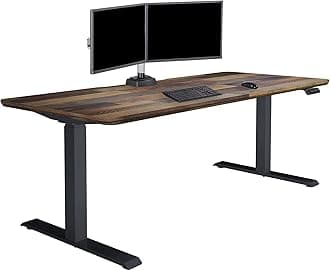 Vari- Standing Desk Adjustable Height (72" x30')- Electric Sit-Stand Computer Desk for Work or Home Office- Dual Motor with Memory Presets- Adjustable Desk from Varidesk- Reclaimed Wood