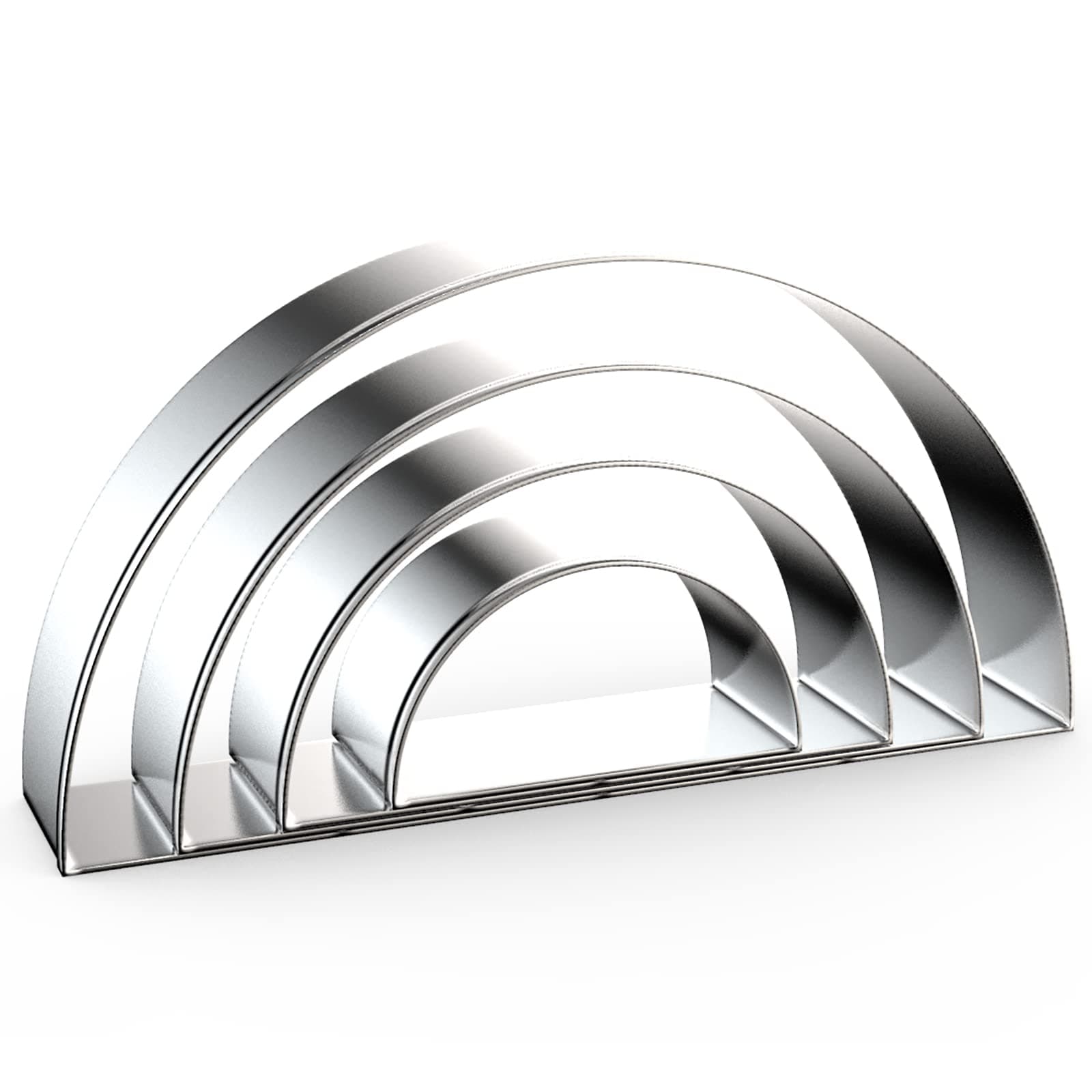 Half Circle Semicircle Cookie Cutter Set Large - 5 Inch, 4 Inch, 3 Inch, 2 Inch - Watermelon Frame Plaque Cookie Cutters Shapes Molds - Stainless Steel