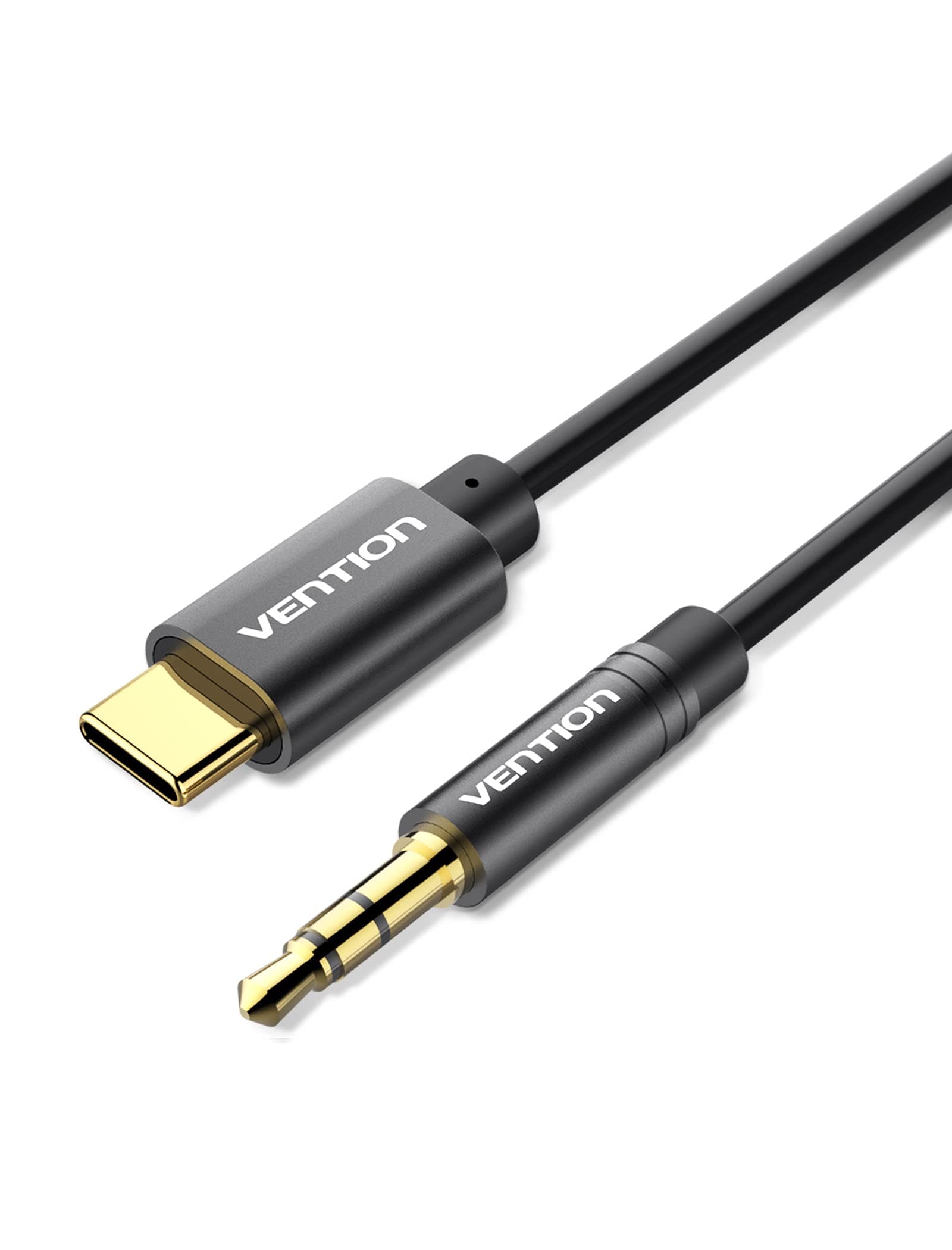 Vention 1.5 meter USB C to 3.5mm Aux Cable, Retractable Gold Plated Type-c to 3.5mm Audio Aux 3.5mm Male to USB-C Male Audio Stereo Cord Speaker Cable for Samsung Note8/S8,Moto Z ¡­