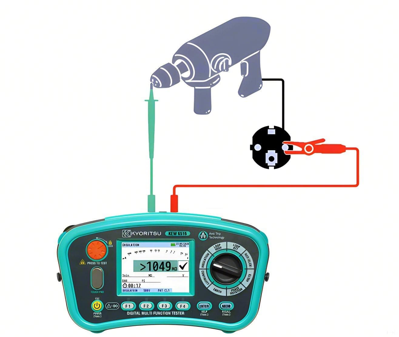 Japan Quality KYORITSU Multi Function Tester KEW 6516 6516BT 12 in 1 Loop RCD Earth Insulation Continuity Phase Rotation Volts SPD PAT PSC PFC Frequency Testing Functions(6516)