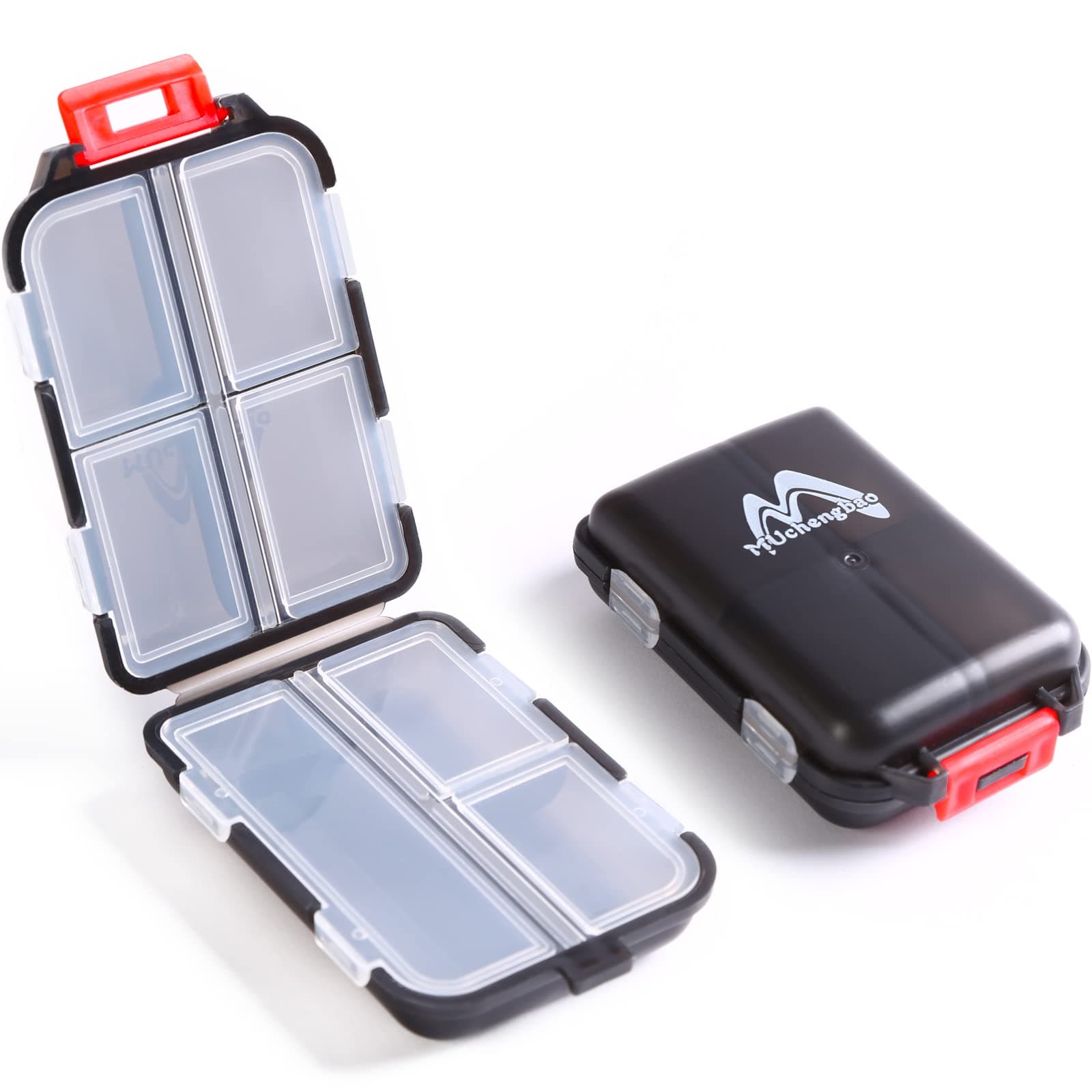 2PS Weekly Pill Organizer Small Folding Box 7 Day BPA-Free Daily Pill Container Foldable Travel Pill Case with Lock Pill Holder， Medicine Organizer for Purse Pocket to Store Vitamin Etc (Black)