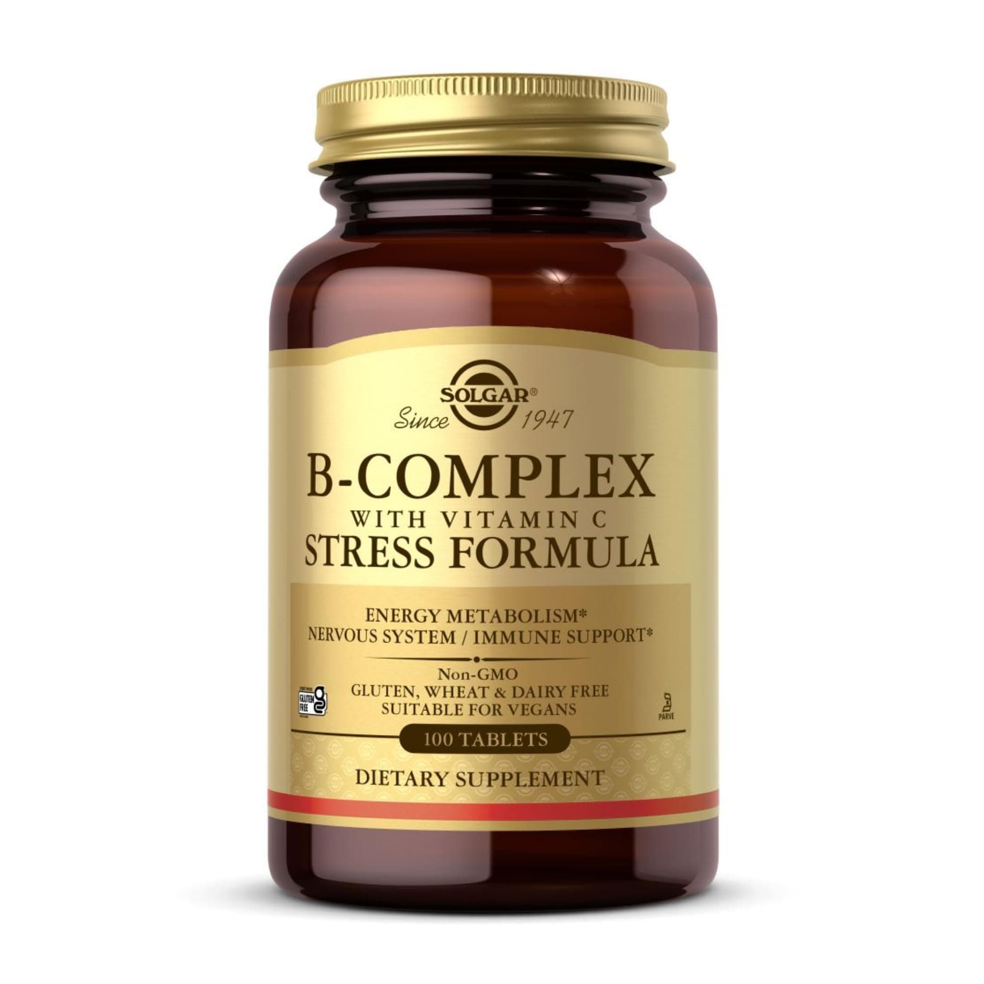 B-Complex with Vitamin C - 100 Tablets - Non-GMO, Vegan, Kosher & Gluten Free - 50 Servings