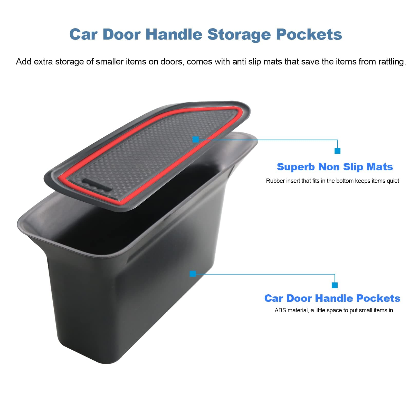 LFOTPP Seat Leon 5F FR ST MK3 Door Handle Storage Compartment Accessories Car Door Storage Box Container (Red)