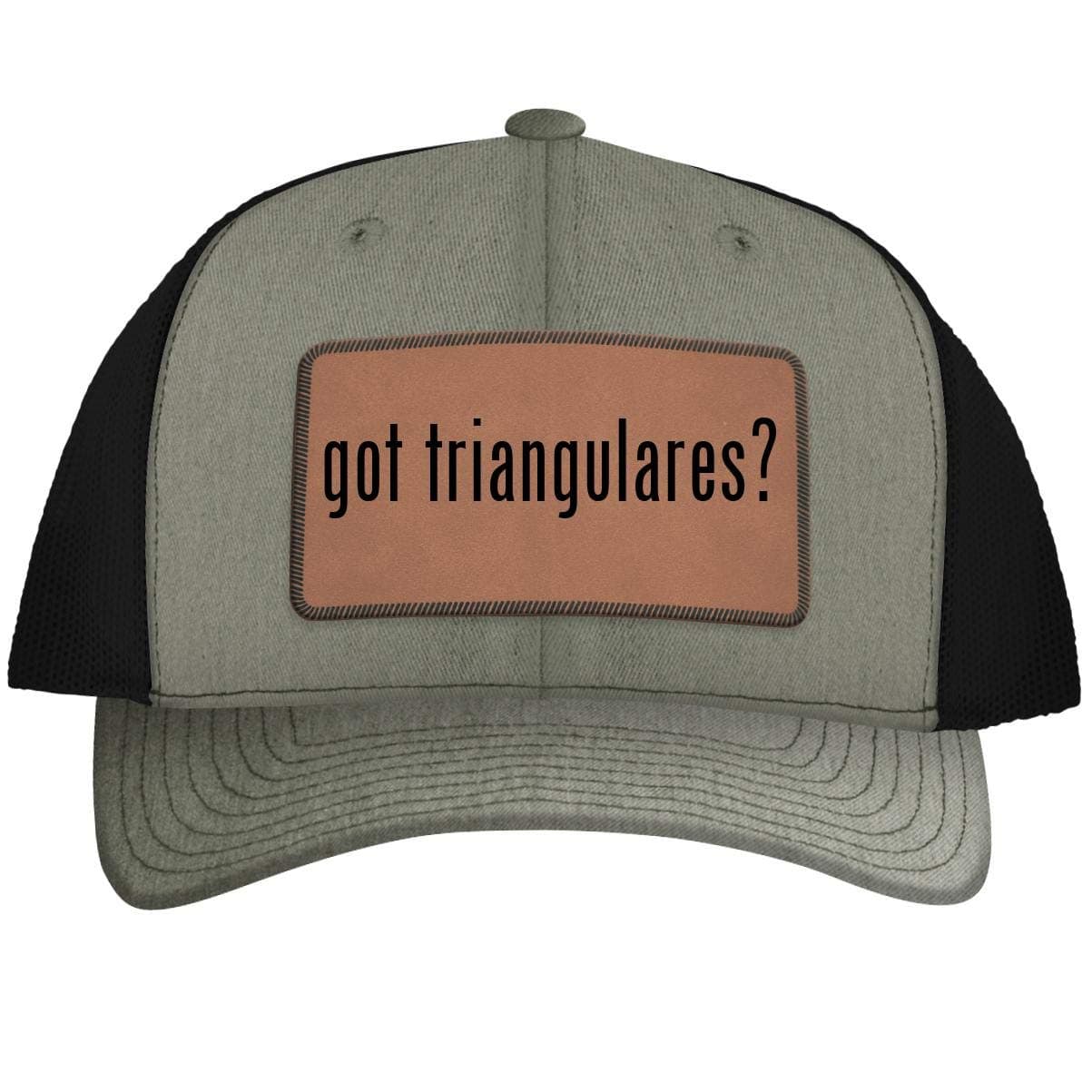 One Legging it Around got Triangulares? - Leather Dark Brown Patch Engraved Trucker Hat