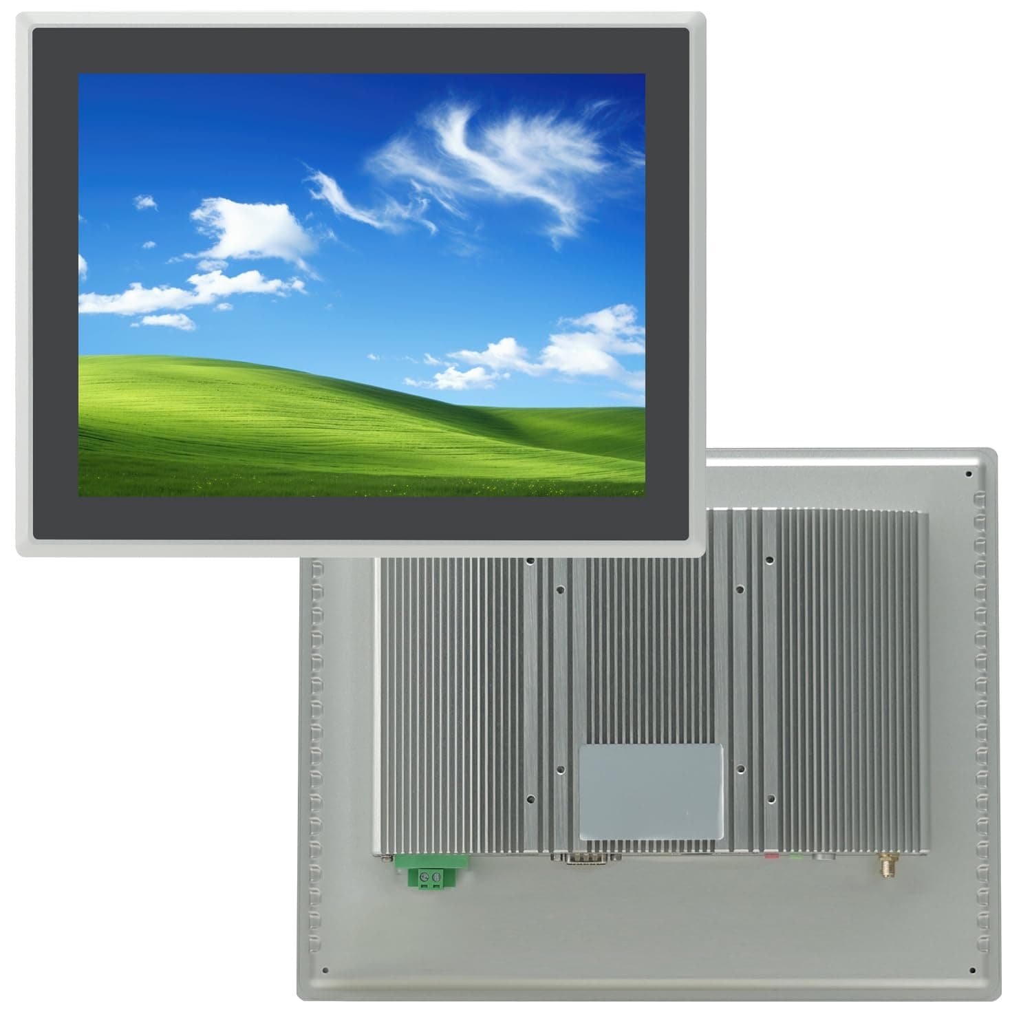 12.1 inch Capacitive Multi-Touchscreen Industrial Embedded Win-10 PC Monitor, IP65 Screen with 10 Points Touch Display, i5+RAM 4G+128G SSD, Integrated Phoenix2pin, HD-MI-Out & USB Ports