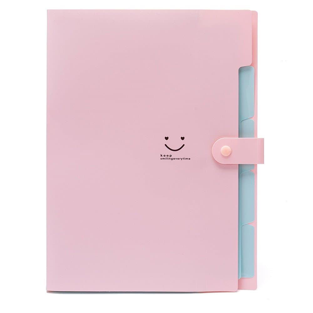 Expanding File Folder Lateral Clipboard Hanging Presentation Classification Folders Plastic Letter Organizer (Pink)
