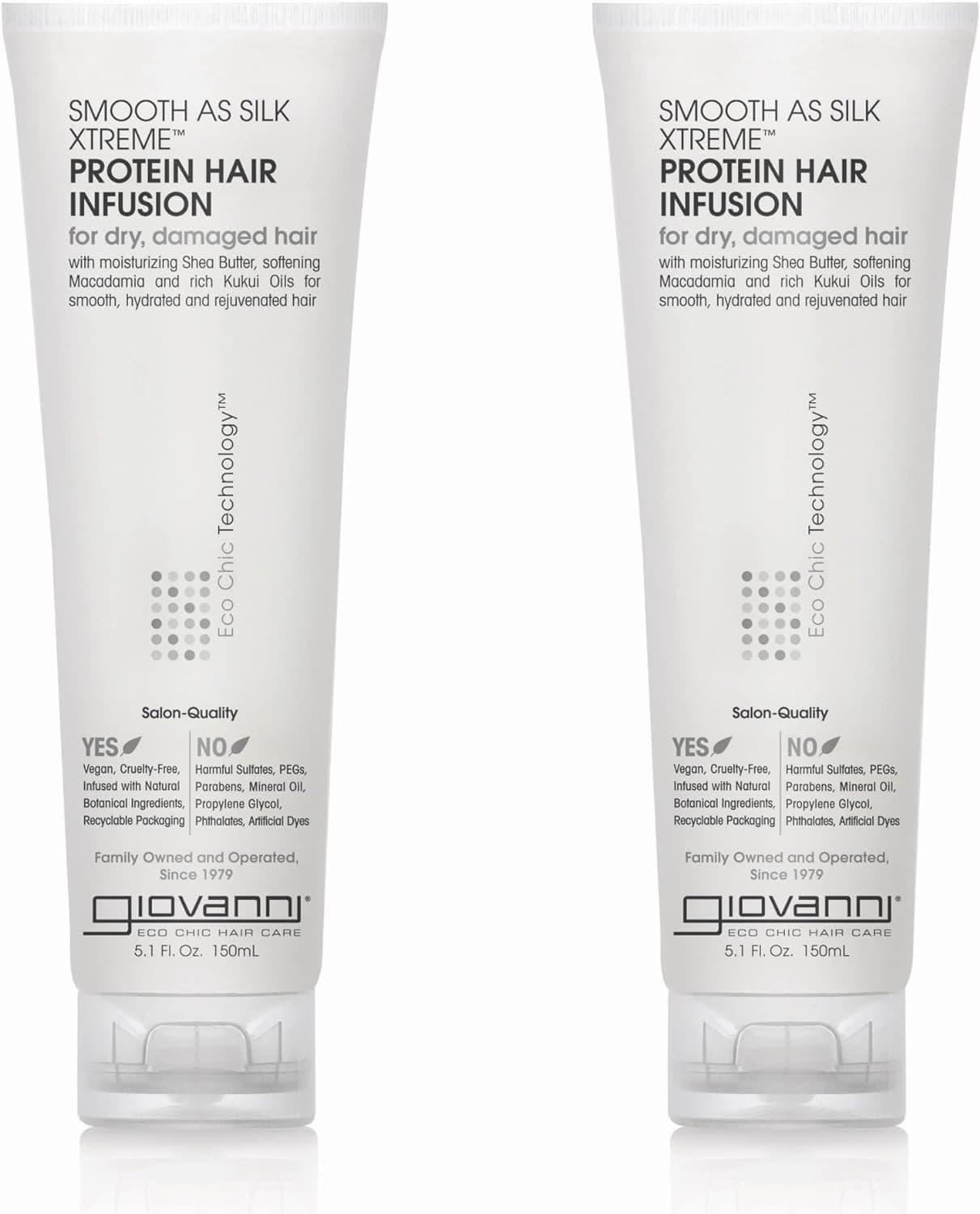 Smooth As Silk Xtreme Protein Infusion, 5.1 oz. Deep Moisturizing and Frizz Calming Treatment, Revitalizes Coarse & Over-Processed Hair, Paraben Free (Pack of 2)