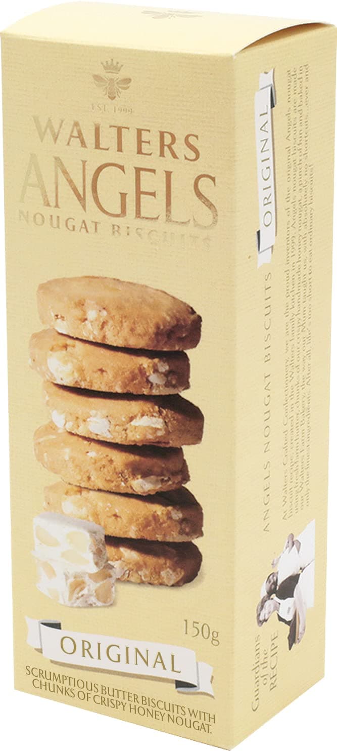 Walters Original Angels Nougat Biscuits, Original Butter Biscuits Mixed with Chunks of Honey Nougat, A Great Gift for All Occasions. Loveingly Handmade & Kosher and Halal Friendly, 150g Pack