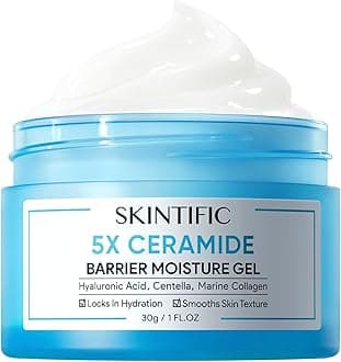 SKINTIFIC Face Moisturizer with 5X Ceramides, Hydrating Moisture Barrier Repair Cream for Sensitive/Oil Skin Types, Hyaluronic Acid & Centella, Daily Facial Moisturizer, Non-Comedogenic 30g/1 fl.oz
