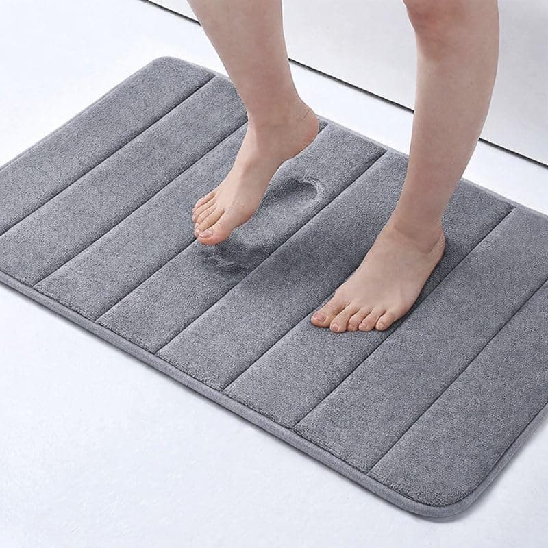 Memory Foam mat|Bath mat|Door mat |Non-Slip, Water Absorption, Soft and Comfortable, Easier to Dry,Machine Wash,14mm (Grey) 40x60cm, rectangular