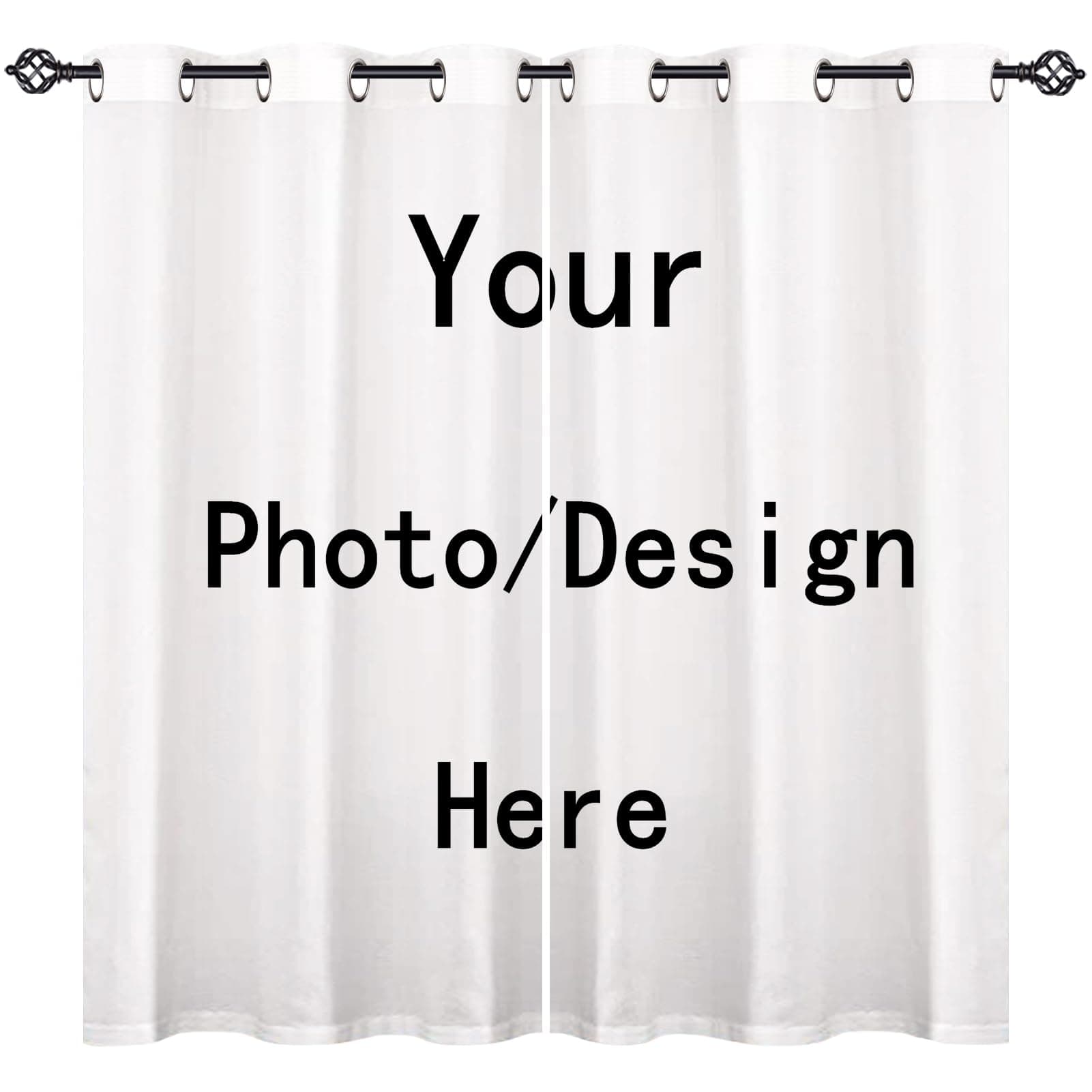 ANHOPE Custom Pattern & Size Curtains Personalized Blackout Curtains Eyelet or Rod Pocket Design 3D Printed Pattern - 1114 Customized Thermal Insulated Drapes for Bedroom Living Room 2 Panels