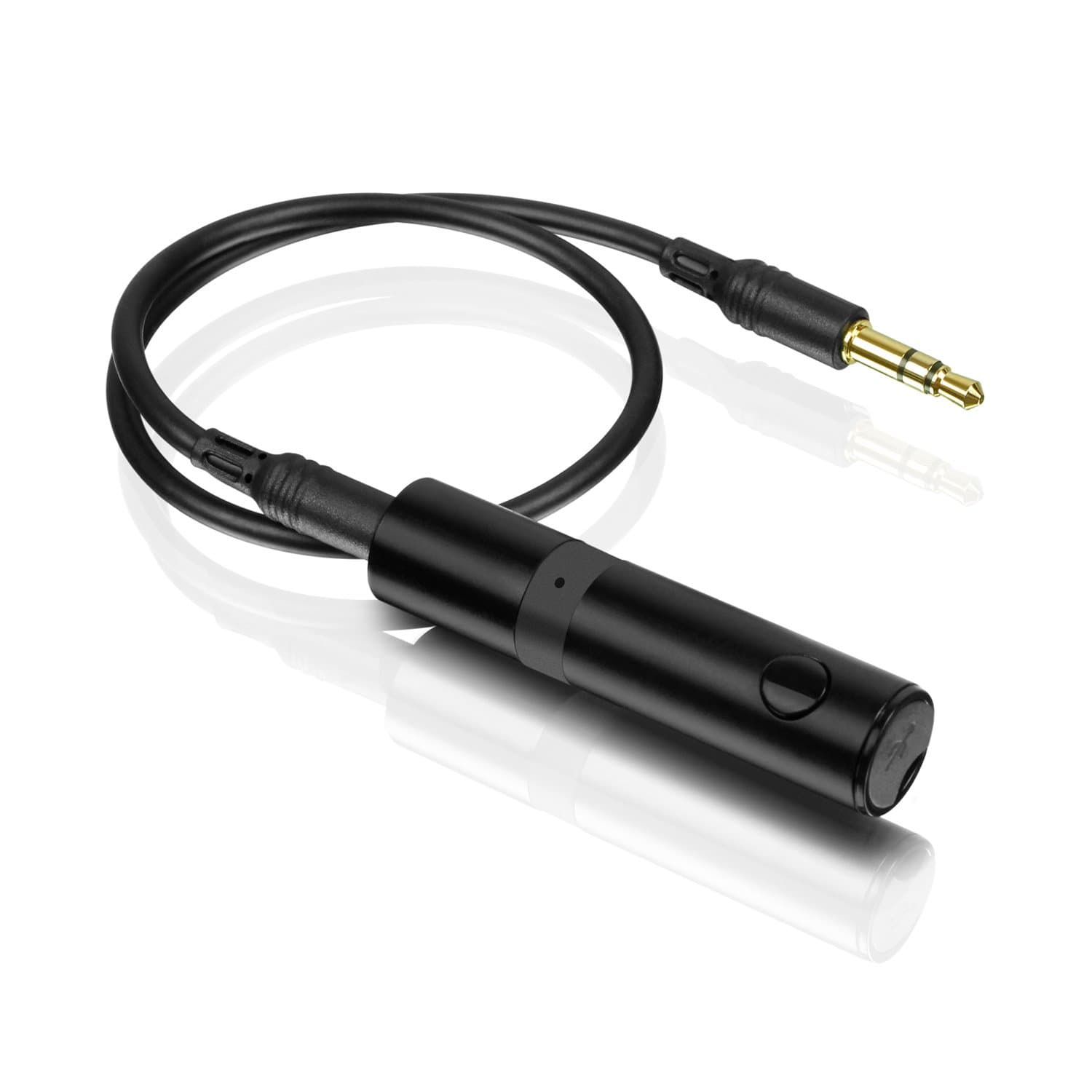 Aluratek(AISM01F) Bluetooth Audio Receiver with Built-In Microphone 3.5MM Aux, Supports Hands-free & Wireless for Streaming Music to Home and Car Audio Stereo Systems, Bluetooth Enable Corded Earbuds