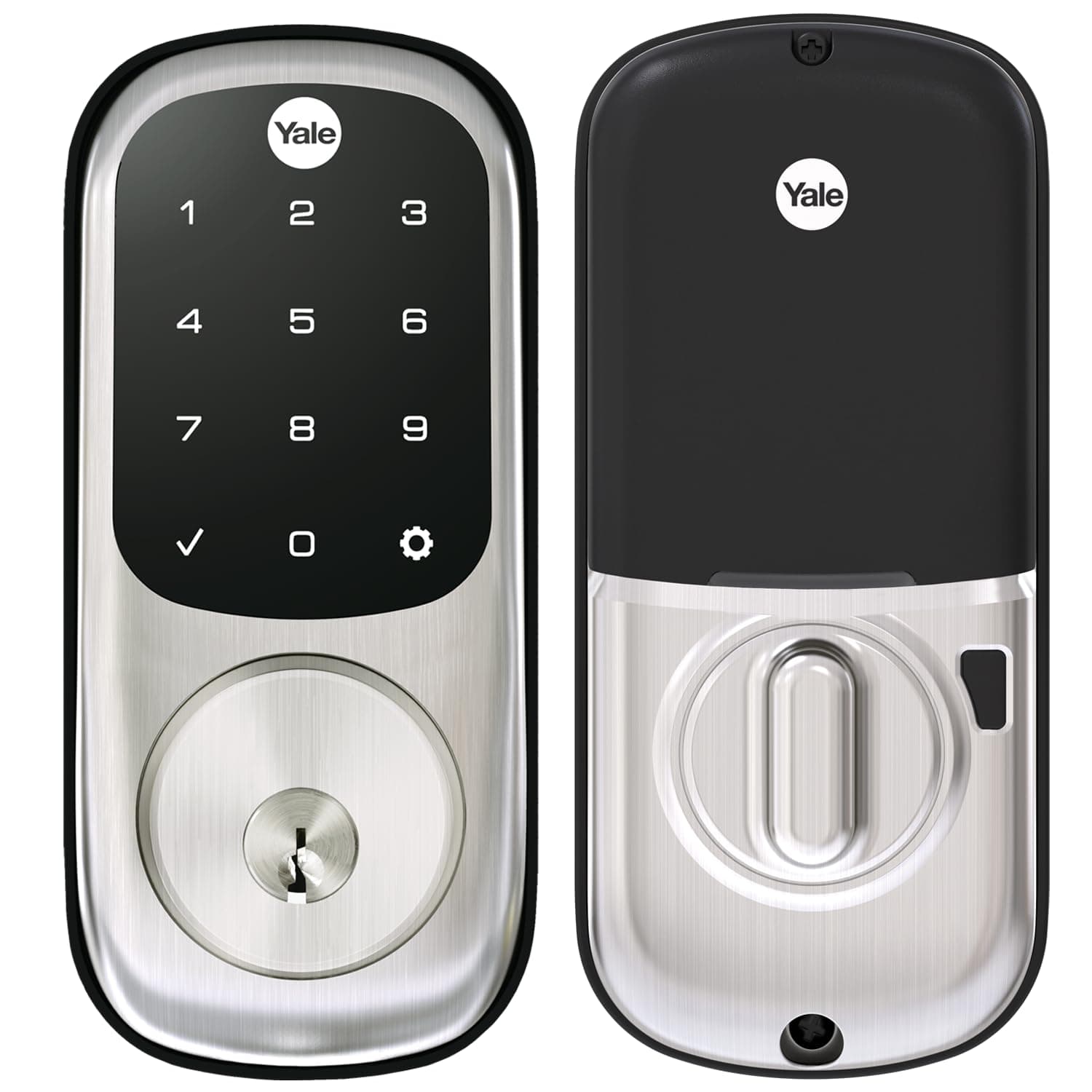 Assure Deadbolt Lock with Touchscreen, Satin Nickel Digital Non-Connected Entry Door Lock with Electronic Keypad and Back-Up Key, ‎‎YRD226NR619