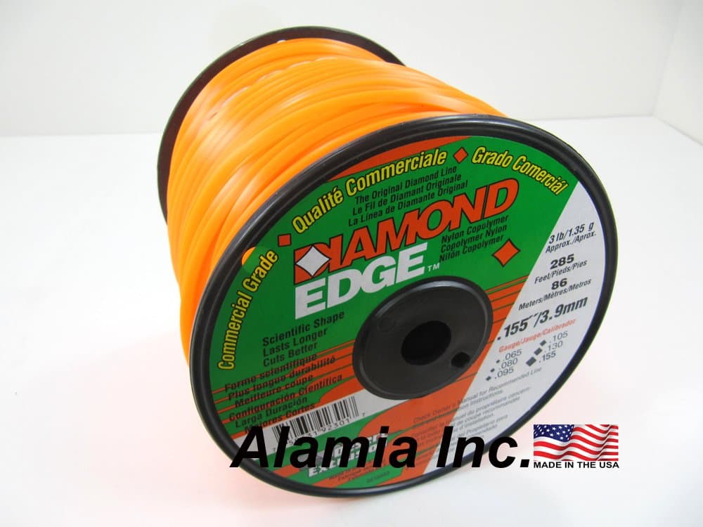 Diamond Edge Original Trimmer Line Commercial .155 3-Lbs. Medium Spool 285 Feet. MADE IN USA