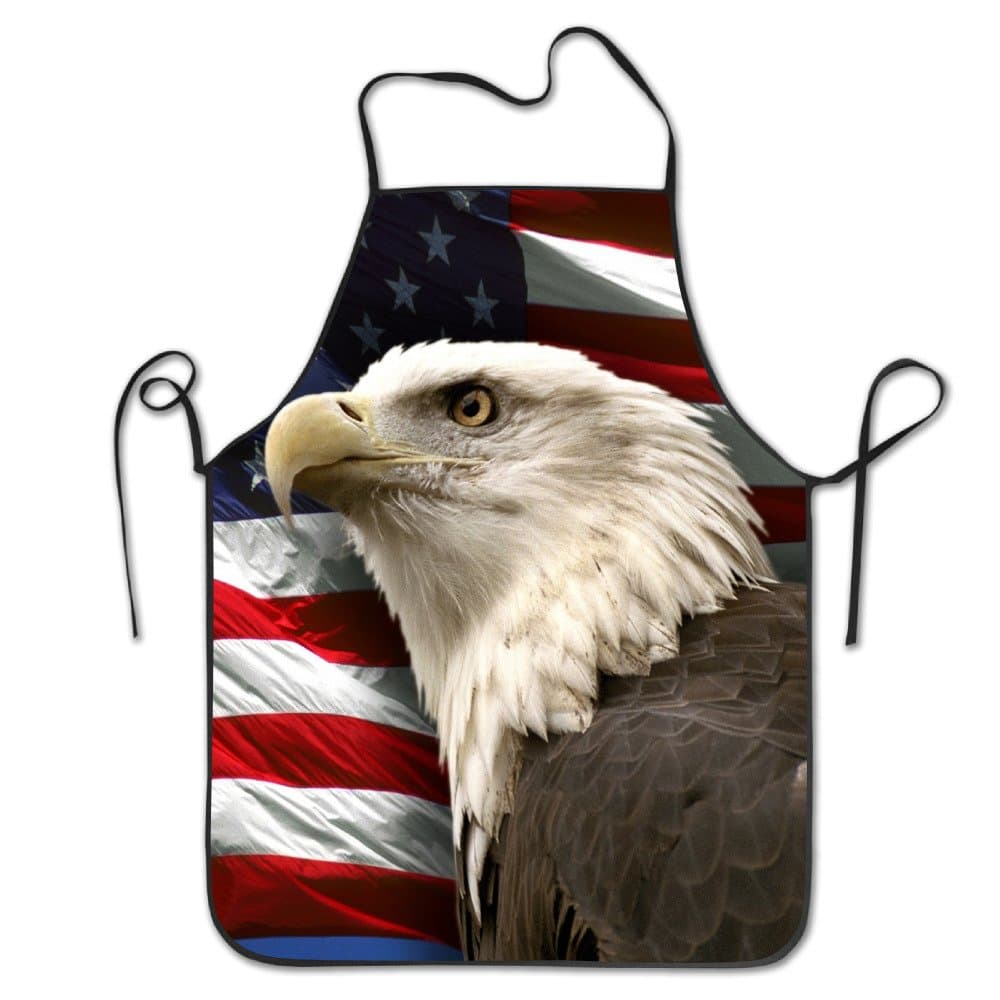 Siuwud Bald Eagle Adjustable Apron for Kitchen BBQ Barbecue Cooking Women's Men's Great Gift for Wife Ladies Men Boyfriend