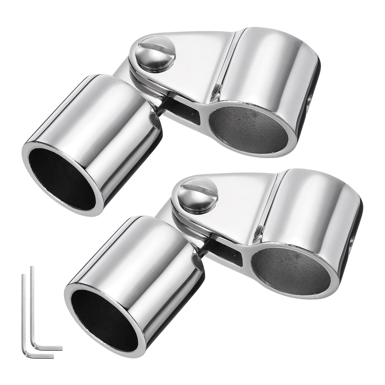 sourcing map Bimini Top Jaw Slide and Eye End Cap, Fits Round Tube, 316 Stainless Steel Marine Bimini Top Boat Hardware