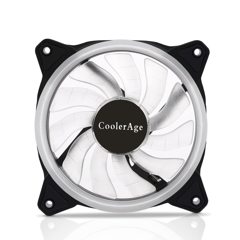 CF12025 Cooler Computer LED Fan 120mm Cooling Fan for Computer Case CPU Cooler Water Cooling DC 12v 1200RPM 3 Pin Fan (White)