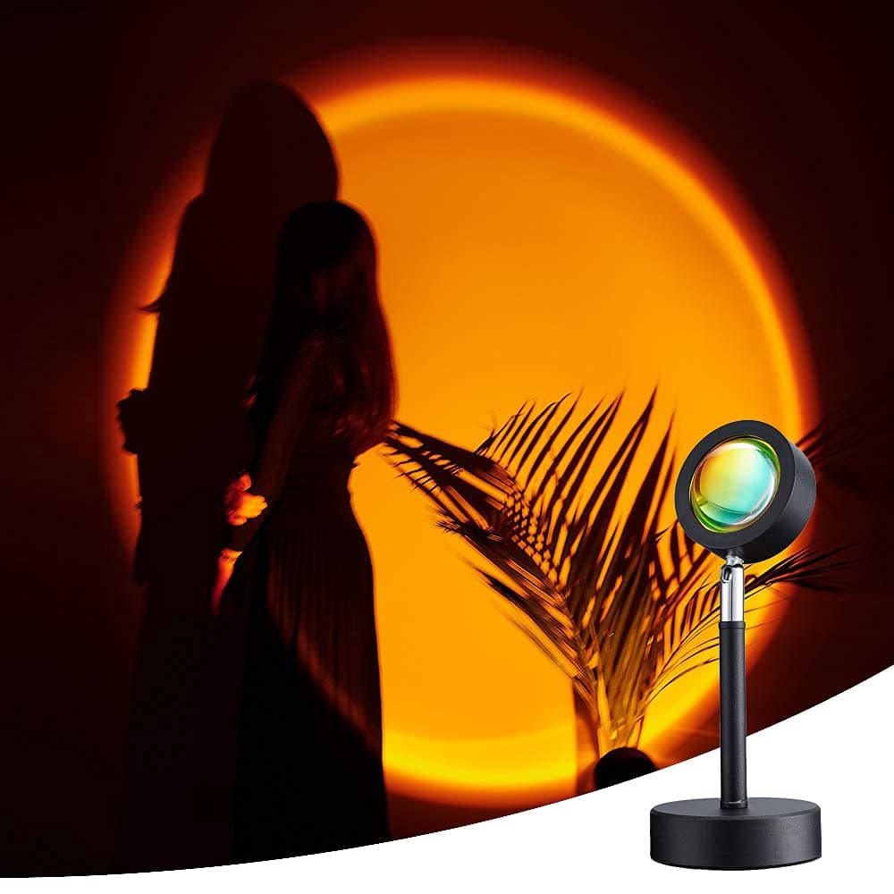 New Sunset Projection Lamp, Romantic Rainbow Projector Light, 180 Degrees Rotation LED Night Light Projector Sunset Lamp for Selfie/Home/Living Room/Bedroom Decor