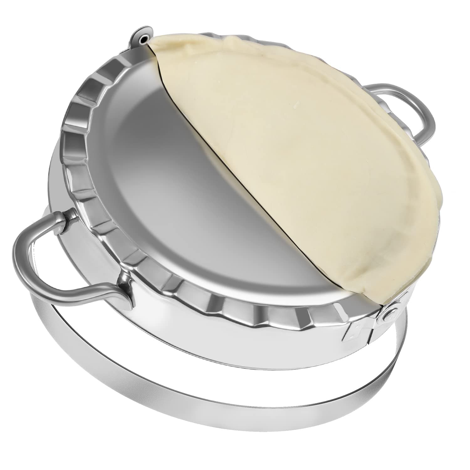 Large Dumpling Maker, 6 in Empanada Maker with 7 in Dough Cutter Circle Mousse, 304 Stainless Steel Dumpling Maker Pastry, Ravioli, Pie Mold