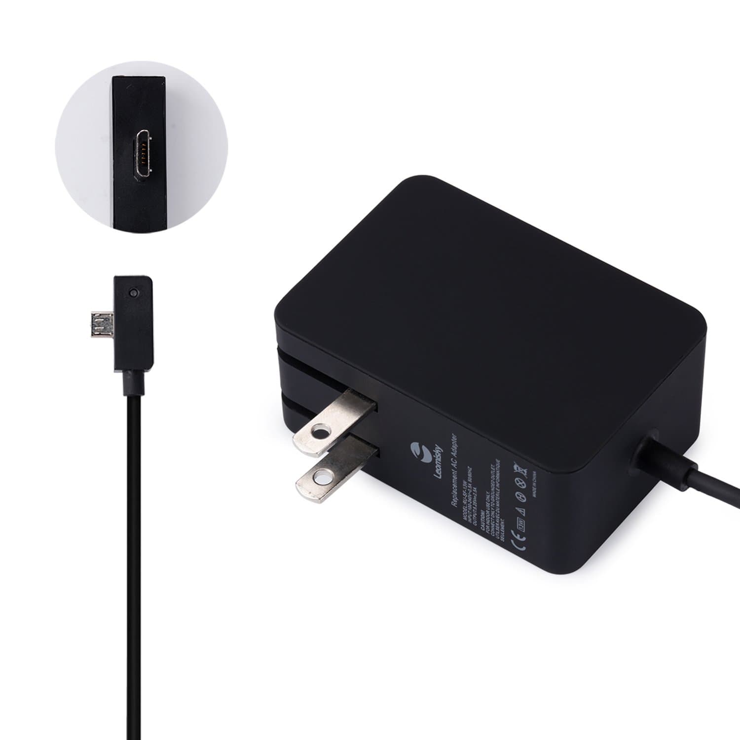 Surface 3 Charger, Leomisky 13W 5.2V 2.5A AC Power Supply Adapter for Microsoft Surface 3 Tablet with 5Ft Power Cord