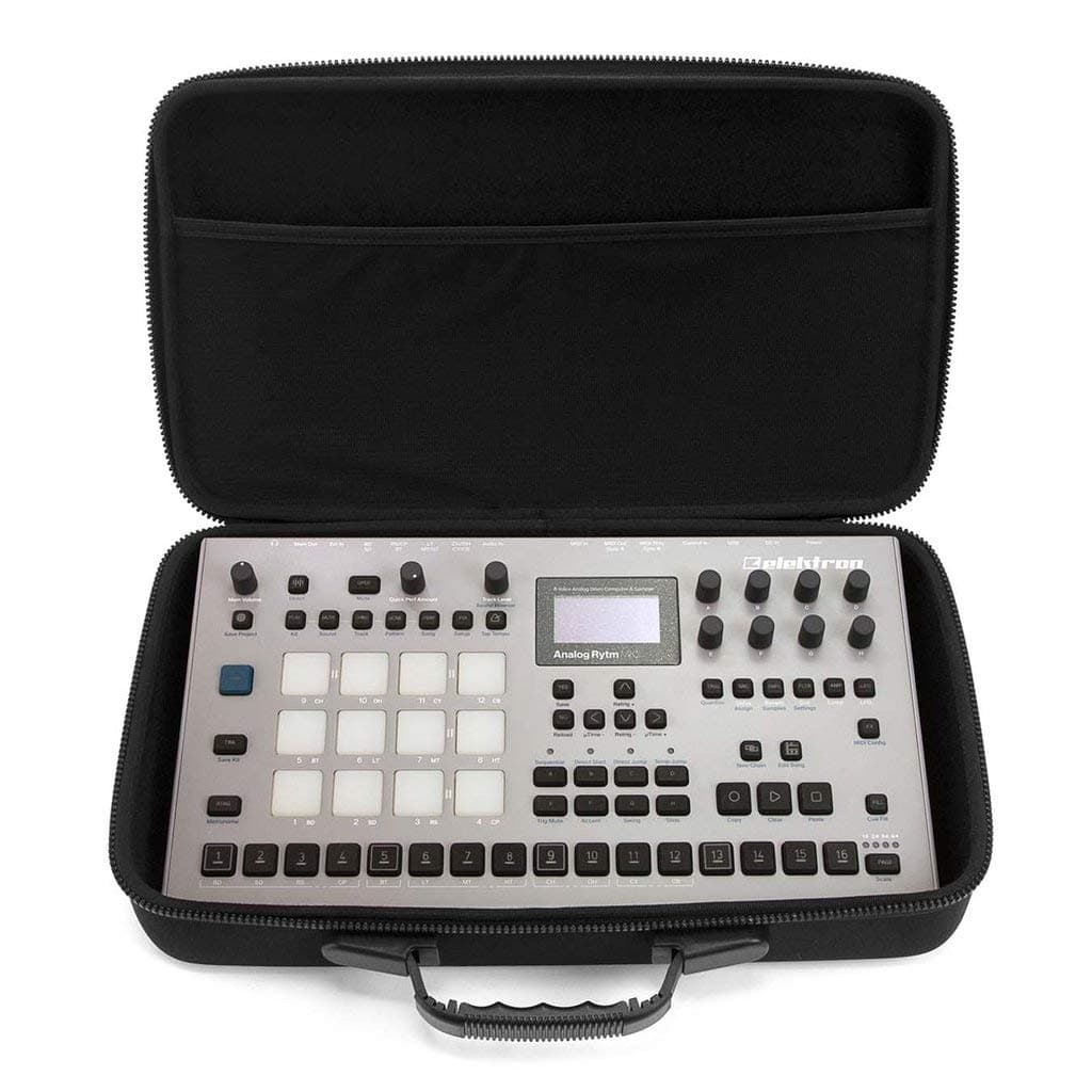 Pulse Case for Elektron Analog Rytm, Analog Four MKII & comparable Drum copmuter/Sampler (Transport case Made of Durable, Moulded EVA/Nylon, Robust Rubber Handle), Black