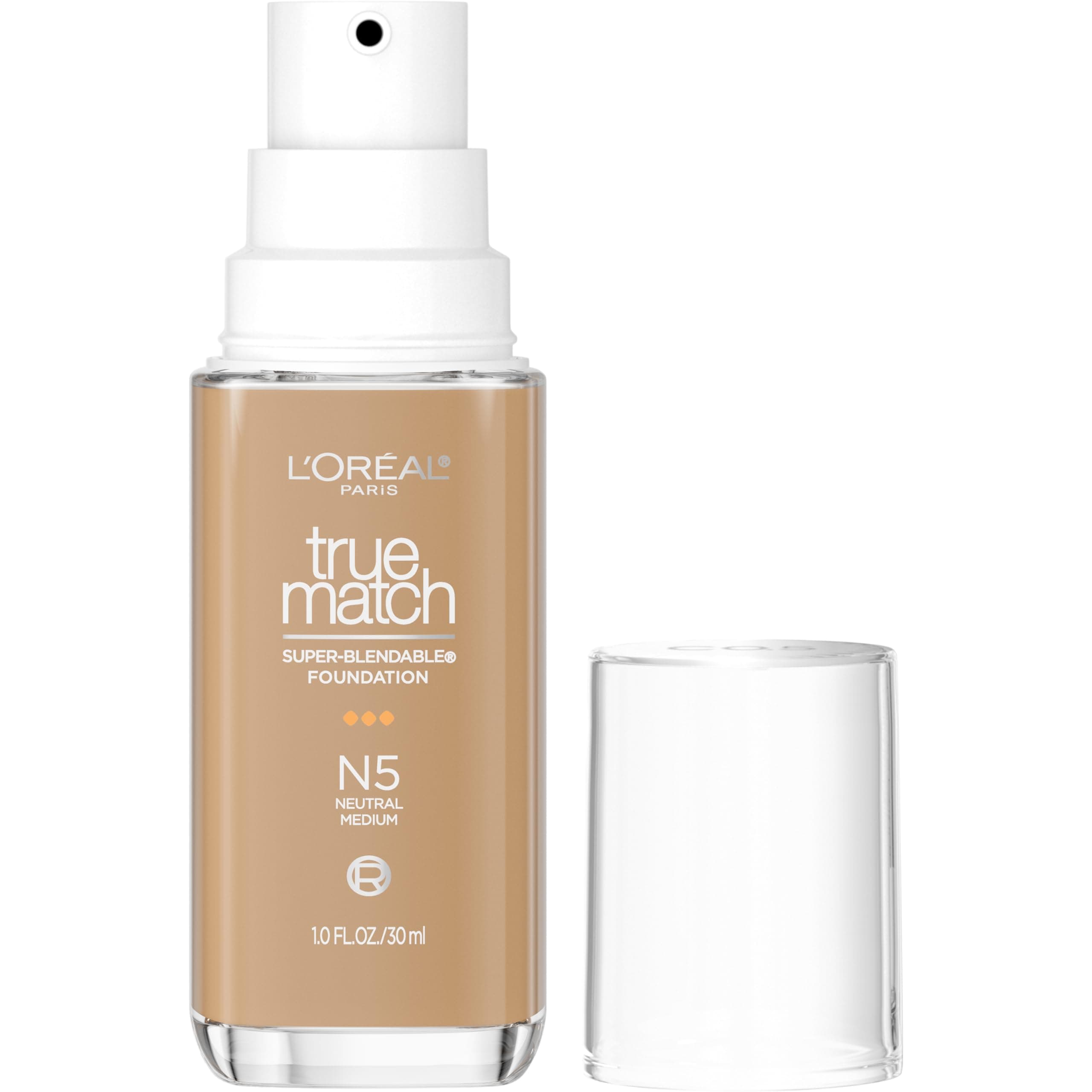 True Match Super-Blendable Foundation, Medium Coverage Liquid Foundation Makeup, N5, Medium, 1 Fl Oz