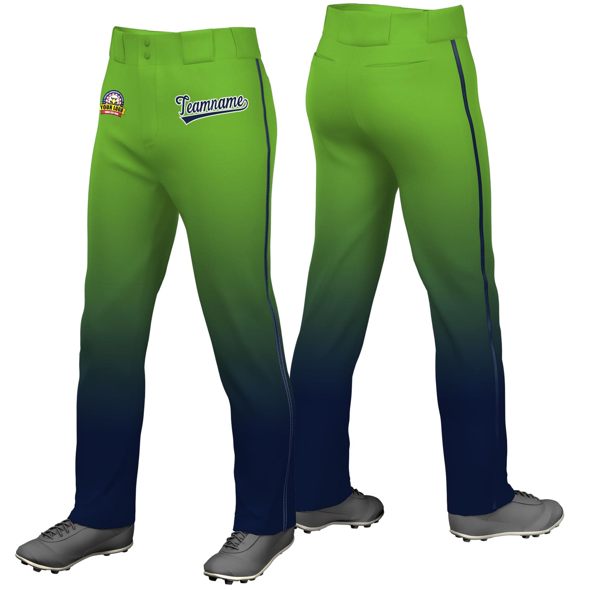 KXK Men’s Gradient Baseball Pant with Side Piping,Personalized Classic Pants,Custom Logo &Name