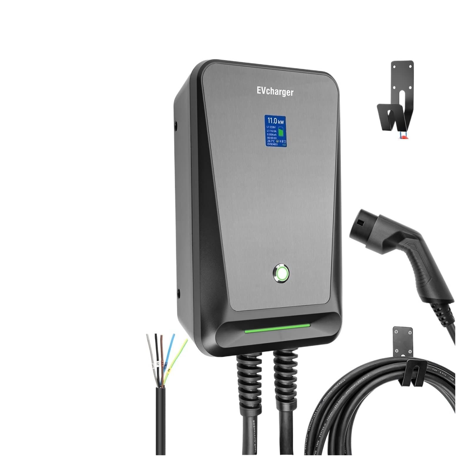 EV Charger EV Charger Type 2 16A 3 Phase EVSE Wall box Electric Car Charging Station with 6.1M Cable 11KW 62196-2 Safe and Reliable(APP-16A 3 Phase 11KW)