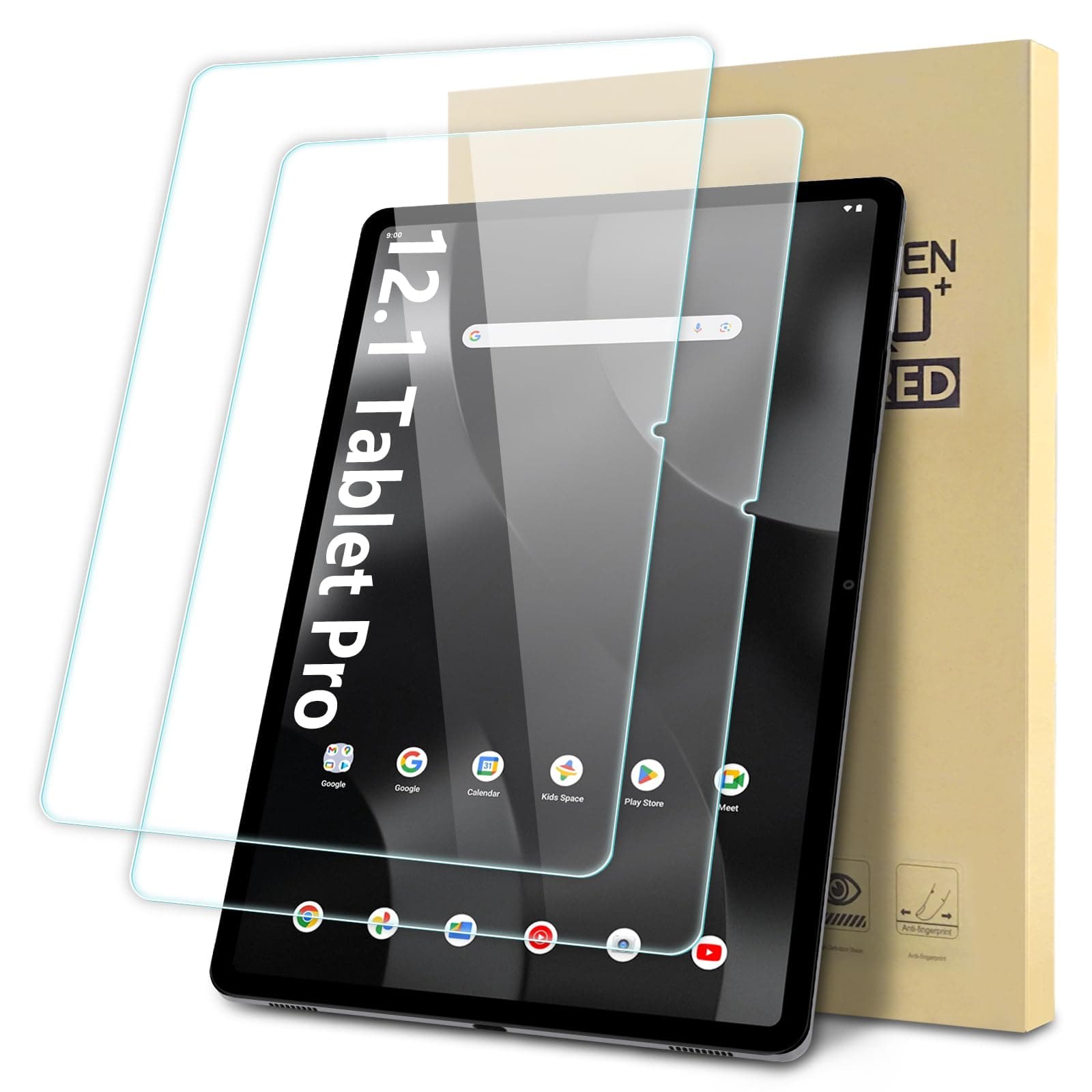 2-Pack Screen Protector Compatible with Onn 12.1" Tablet Pro (2024 Model), Tempered Glass Clear Film, Anti-Scratch, 9H Hardness, Easy Installation