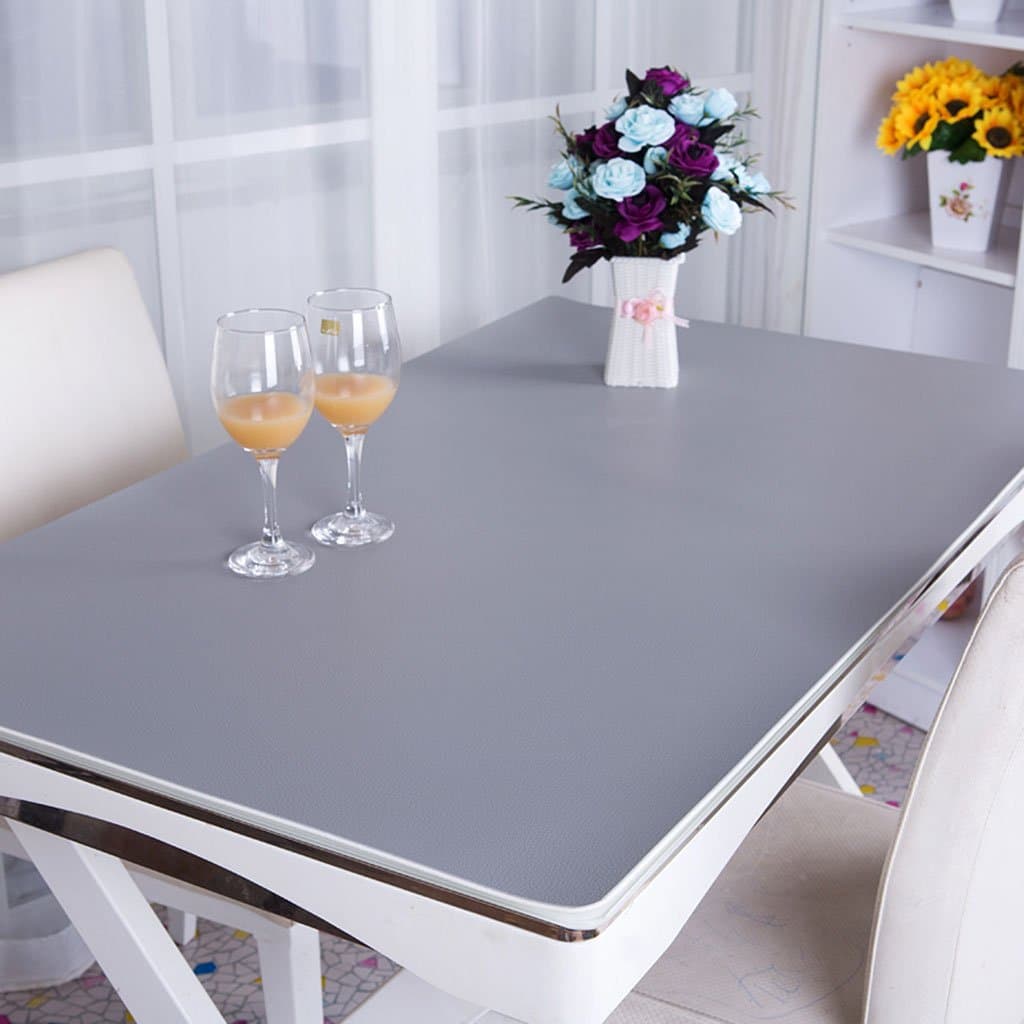 Tablecloth PVC Tablecloth, Desk Mats Office Desk Mats Computer Table Mats Business Case Desk Mats Operator Station 2.8mm Tablecloth ( Color : Gray , Size : 70*120cm )