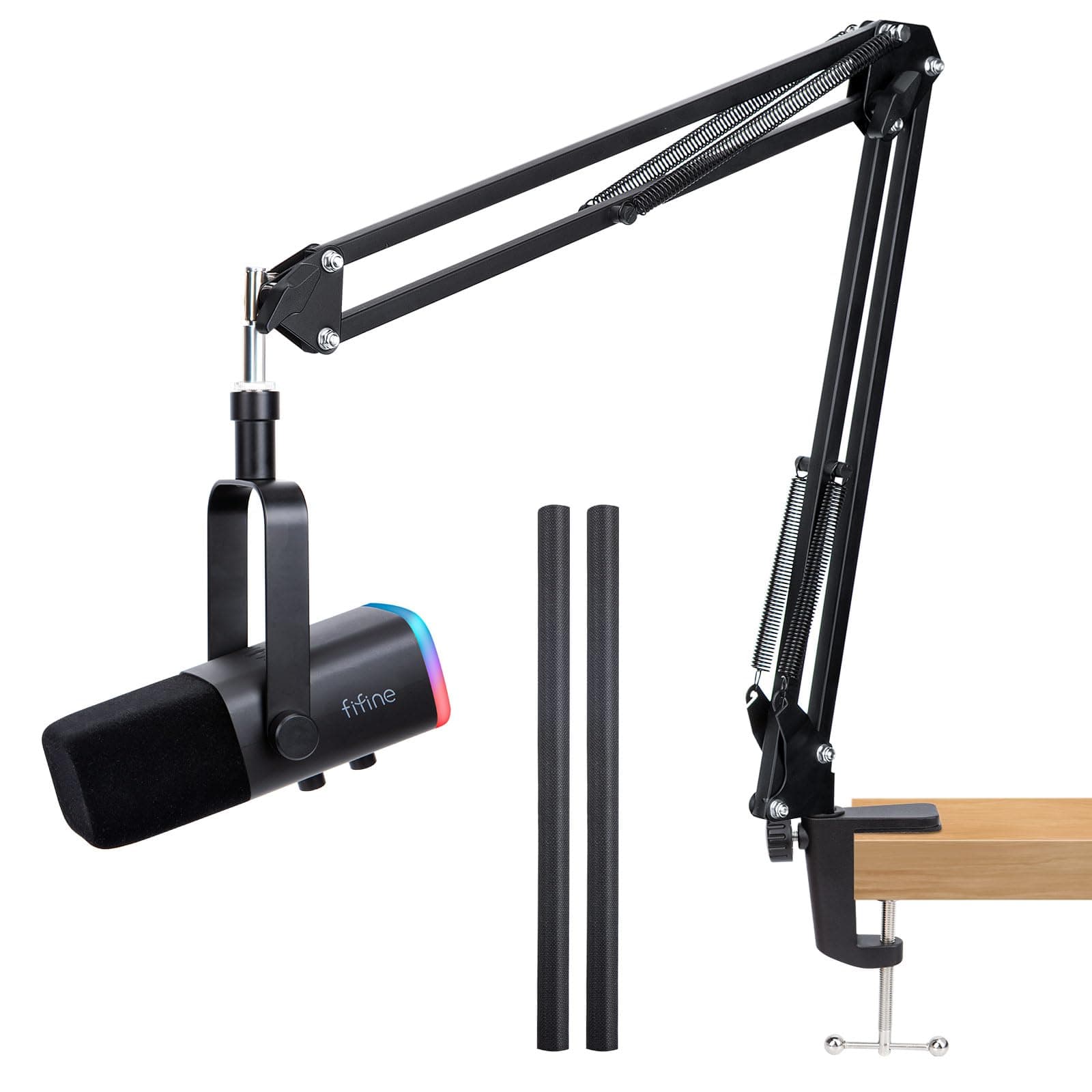 For AM8 Boom Arm - Adjustable Microphone Arm with Cable Sleeve, Mic Arm with 3/8'' to 5/8'' Adapter Compatible with Most Microphone