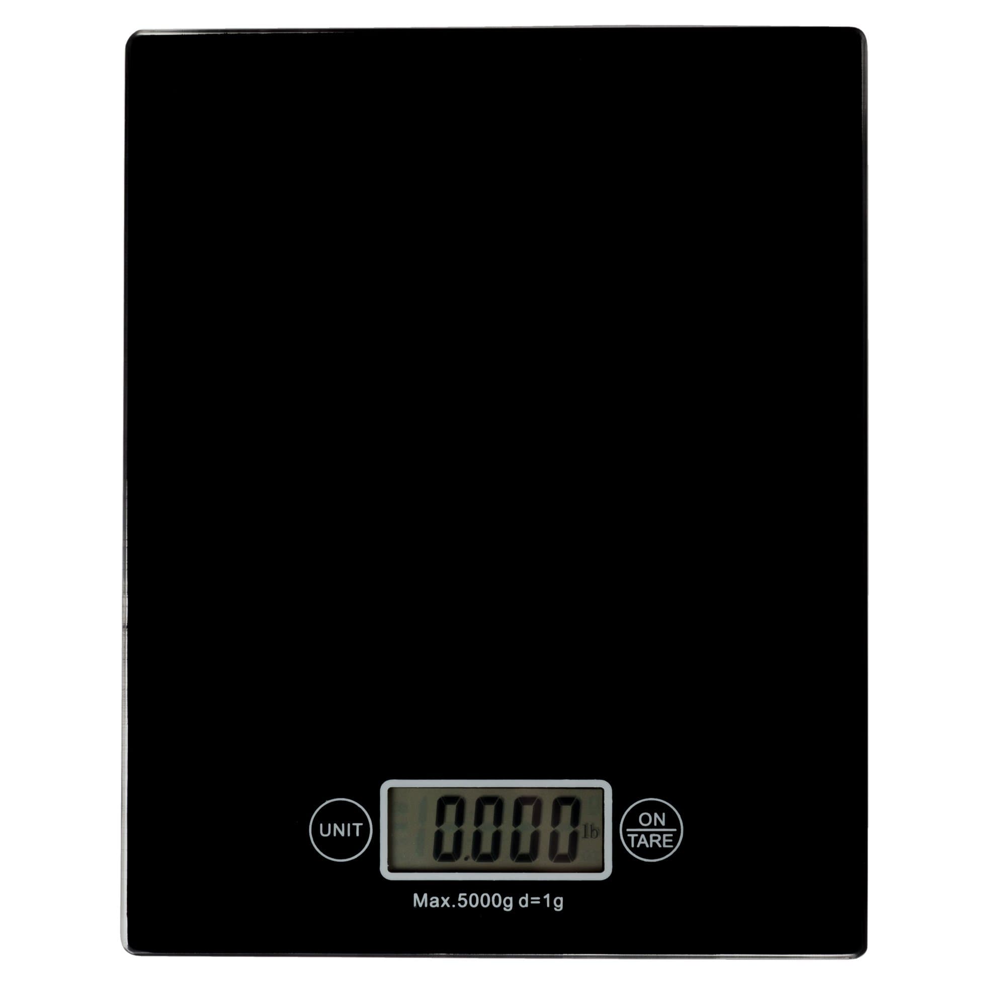 Digital Kitchen Food Scale Multi-function Electronic, Elegant Black Rectangle - Batteries Includes. By Kitchen Winners