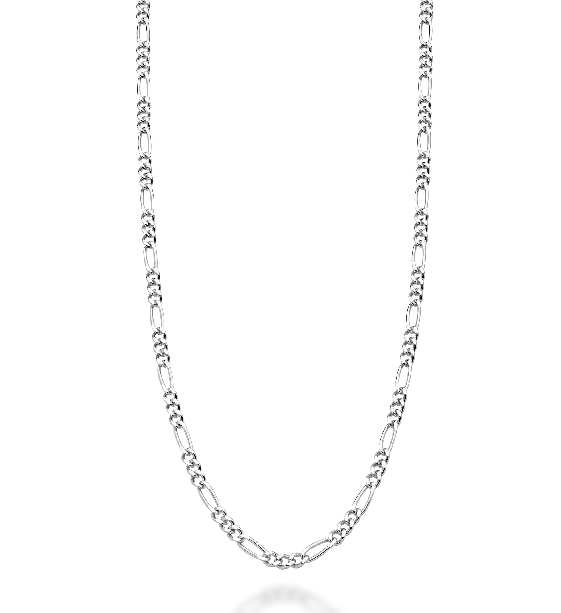 Solid 925 Sterling Silver Italian 2.3mm Diamond-Cut Figaro Link Chain Necklace for Women Men, Made in Italy