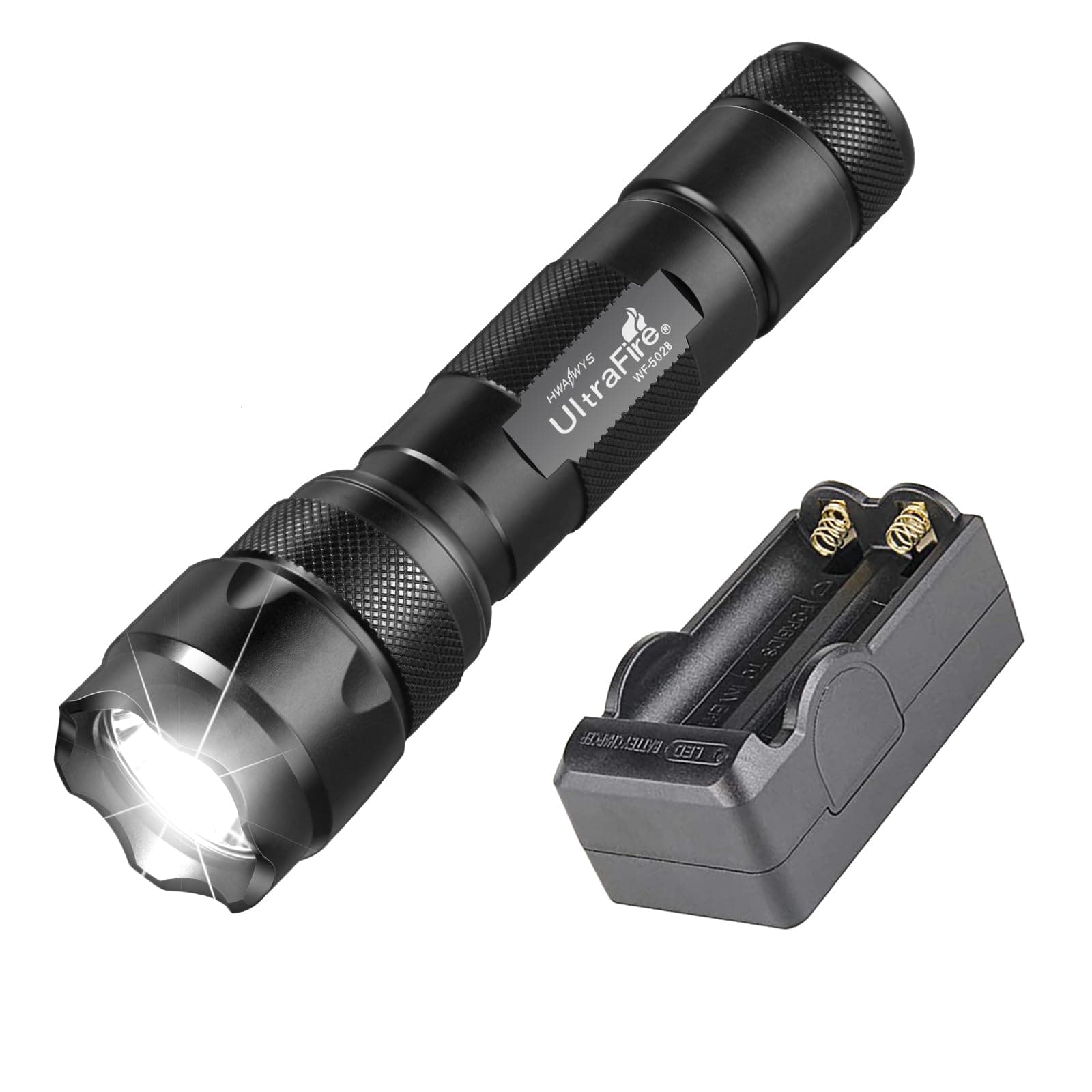 Tactical Flashlight WF-502B 1000 Lumens - Single Mode Mini LED Flashlight,Bright Military-Grade Police Flashlight for Security, Camping and Emergency