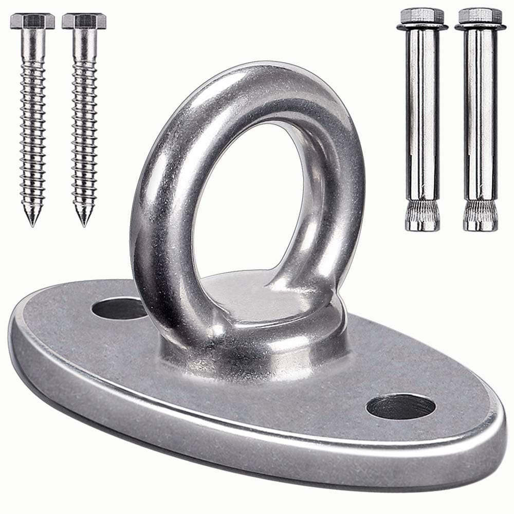 SELEWARE 1000 lb Capacity Wall Ceiling Mount Bracket for Suspension Strap Trainer, Suspension Kit for Yoga Swing, Hanging Hardware for Battle Ropes, Woss Suspension, Olympic Rings, Gym Accessories