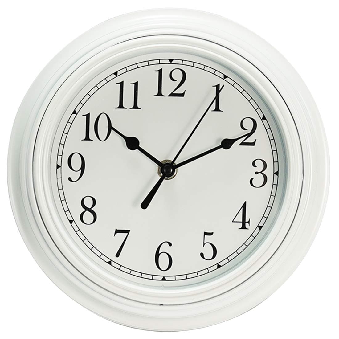 Silent Wall Clock Kitchen 9 Inch Retro Non-ticking Decorative Bedroom Office Wall Clock - White
