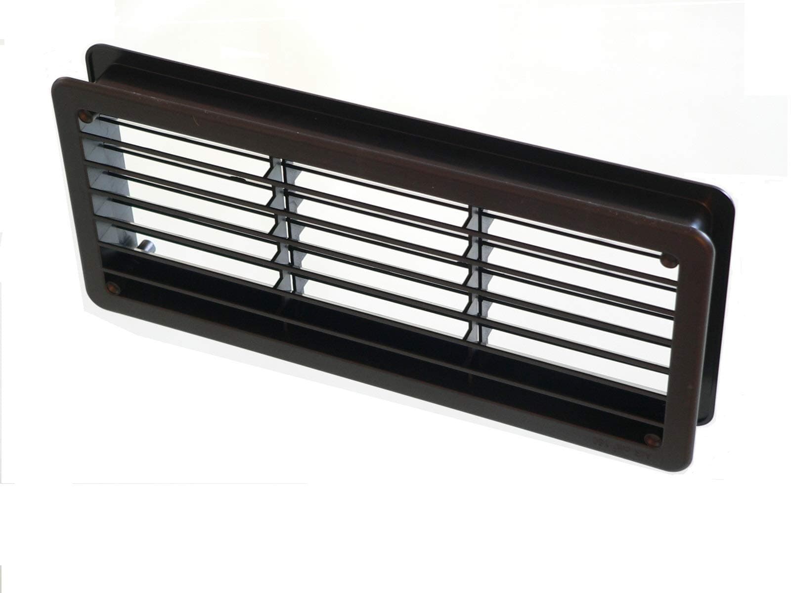 Vecamco TELESCOPIC DOUBLE SIDED RECTANGULAR PLASTIC AIR VENT 270mm x 120mm Suitable for internal and external use on doors or walls. (Black)