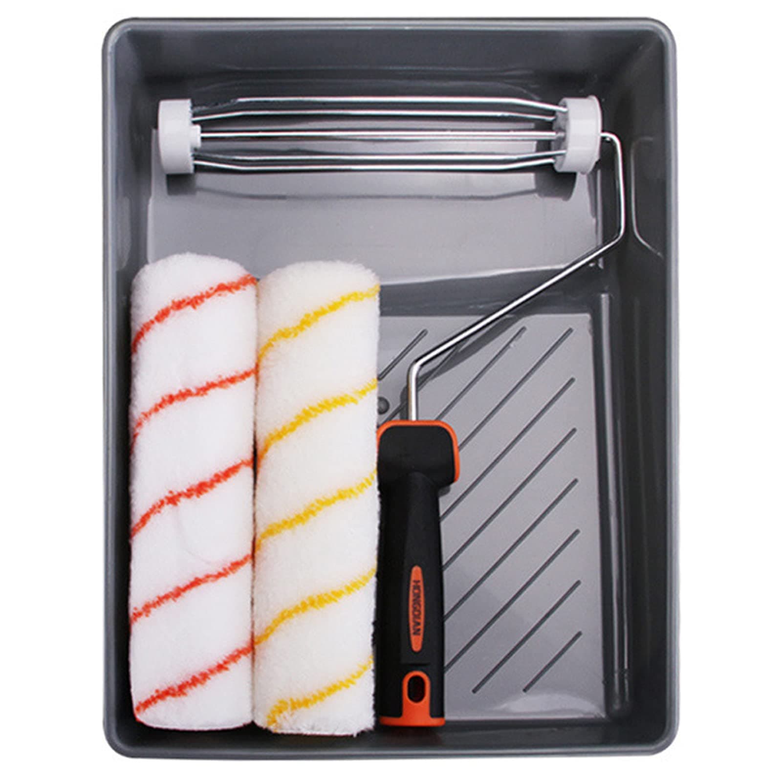 CQQO Mini Paint Rollers Brushes Set,Non Drip Paint Rollers,Painting Roller For Walls And Ceilings - Paint Roller And Tray With Paint Brush,for Painting,Walls,Ceiling