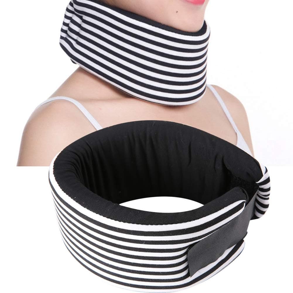Qinlorgo Adjustable Sponge Neck Brace Soft Cervical Support Collar(M)